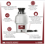 Waste King  Legend Corded 3/4-HP Continuous Feed Noise Insulation Garbage Disposal