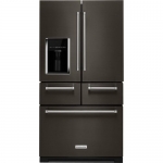 KitchenAid - 25.8 Cu. Ft. 5-Door French Door Refrigerator - Black stainless steel