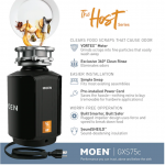 Moen  Host Corded 3/4-HP Continuous Feed Noise Insulation Garbage Disposal