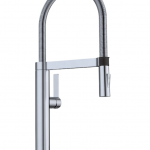 BLANCO  Blancoculina Classic Steel Single Handle Pull-down Kitchen Faucet with Sprayer Function