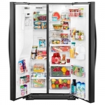 Whirlpool - 20.6 Cu. Ft. Side-by-Side Counter-Depth Refrigerator - Black stainless steel