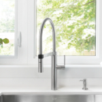 BLANCO  Blancoculina Classic Steel Single Handle Pull-down Kitchen Faucet with Sprayer Function