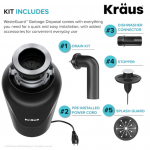 Kraus  WasteGuard Corded 3/4-HP Continuous Feed Noise Insulation Garbage Disposal