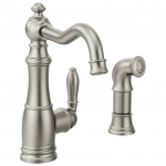 Moen  Weymouth Spot Resist Stainless Single Handle High-arc Kitchen Faucet with Sprayer Function