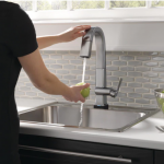 Delta  Pivotal Touch2O Arctic Stainless Single Handle Bar and Prep Touch Kitchen Faucet with Sprayer Function