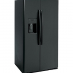 GE - 25.3 Cu. Ft. Side-by-Side Refrigerator with External Ice & Water Dispenser - High gloss black