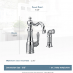 Moen  Weymouth Spot Resist Stainless Single Handle High-arc Kitchen Faucet with Sprayer Function