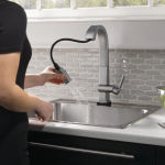 Delta  Pivotal Touch2O Arctic Stainless Single Handle Bar and Prep Touch Kitchen Faucet with Sprayer Function