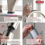 Delta  Pivotal Touch2O Black Stainless Single Handle Pull-down Touch Kitchen Faucet with Sprayer Function