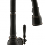KOHLER  Artifacts Oil-Rubbed Bronze Single Handle Pull-down Kitchen Faucet with Sprayer Function