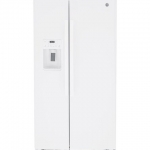 GE - 25.3 Cu. Ft. Side-by-Side Refrigerator with External Ice & Water Dispenser - High gloss white