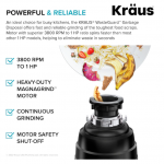 Kraus  WasteGuard Corded 1-HP Continuous Feed Noise Insulation Garbage Disposal