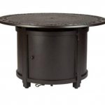 Fire Sense - Longpoint Round Aluminum LPG Fire Pit - Antique Bronze