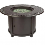 Fire Sense - Longpoint Round Aluminum LPG Fire Pit - Antique Bronze