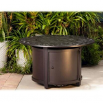 Fire Sense - Longpoint Round Aluminum LPG Fire Pit - Antique Bronze