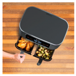 Ninja - Foodi 6-in-1 8-qt. 2-Basket Air Fryer with DualZone Technology - Dark Grey