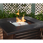 Fire Sense - Langhorne Square Aluminum LPG Fire Pit - Antique Bronze