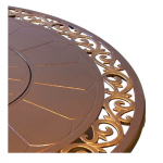AZ Patio Heaters - Outdoor Aluminum Propane Fire Pit with Scroll Design - Hammered Bronze