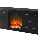 Camden&Wells - Greer Log Fireplace TV Stand for Most TVs up to 65