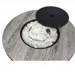 AZ Patio Heaters - Faux Wood Tile Top Fire Pit - Black