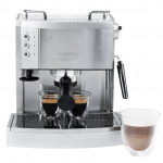 De'Longhi - Espresso Machine with 15 bars of pressure, Milk Frother and removable water tank - Stainless Steel