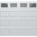 Wayne Dalton  Classic Steel Model 8000 8-ft x 7-ft White Single Garage Door with Windows