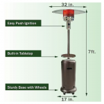 Hanover - 7-Ft. 48,000 BTU Steel Umbrella Propane Patio Heater - Hammered Bronze