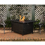 Fire Sense - Longmont Aluminum Rectangular LPG Fire Pit - Antique Bronze