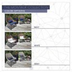 Mod Furniture - Montauk 4-Piece Woven Chat Set featuring a 40,000 BTU Column Fire Pit - Navy