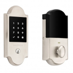 Baldwin Boulder Touchscreen Electronic Deadbolt with Z-Wave Technology and Decorative Passage Lever Set with Arch Rose