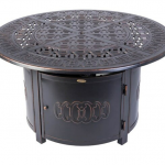 Fire Sense - Dynasty Round Cast Aluminum LPG Fire Pit - Antique Bronze