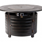 Fire Sense - Thatcher Round Aluminum LPG Fire Pit - Antique Bronze