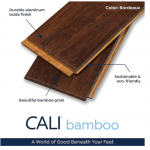 CALI  Fossilized Bordeaux Bamboo 3-3/4-in W x 7/16-in T Distressed Solid Hardwood Flooring (22.69-sq ft)