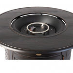 Fire Sense - Thatcher Round Aluminum LPG Fire Pit - Antique Bronze