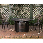 Fire Sense - Dynasty Round Cast Aluminum LPG Fire Pit - Antique Bronze