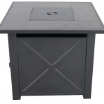 Mod Furniture - Harper 40,000 BTU Tile-Top Gas Fire Pit Table with Burner Cover and Lava Rocks - Grey/Faux Wood