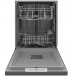 GE - Front Control Built-In Dishwasher, 52 dBA - Stainless steel