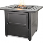 Mr. Bar-B-Q - Outdoor Fire Pit with Steel Mantel - Black