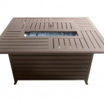 AZ Patio Heaters - Outdoor Aluminum Rectangular Fire Pit - Hammered Bronze