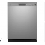 GE - Front Control Built-In Dishwasher, 52 dBA - Stainless steel