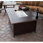 AZ Patio Heaters - Outdoor Aluminum Rectangular Fire Pit - Hammered Bronze