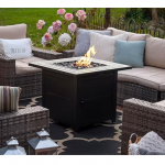 Mr. Bar-B-Q - Outdoor Fire Pit with Steel Mantel - Black