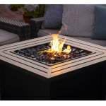 Mr. Bar-B-Q - Outdoor Fire Pit with Steel Mantel - Black