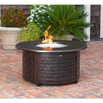 Fire Sense - Perissa Woven Round Cast Aluminum LPG Fire Pit - Antique Bronze