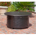 Fire Sense - Perissa Woven Round Cast Aluminum LPG Fire Pit - Antique Bronze