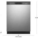 GE - Front Control Dishwasher with 60dBA - Stainless steel