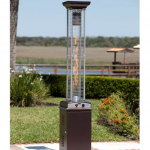 Fire Sense - Square Flame Gas Patio Heater - Hammered Bronze