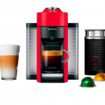 Nespresso Vertuo Coffee and Espresso Maker by De'Longhi with Aeroccino Milk Frother - Shiny Red