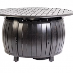 Fire Sense - Grand Cooper Aluminum Round LPG Fire Pit - Antique Bronze