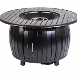 Fire Sense - Grand Cooper Aluminum Round LPG Fire Pit - Antique Bronze